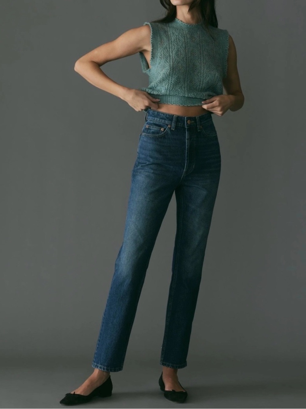 Doen Diana High Waist Straight Leg Jeans Bleu D’hier Wash Blue 27 Organic Cotton